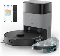 جارو رباتیک ربات جاروبرقی AIRROBO T20+ با عملکرد پاک کردن، ربات جاروبرقی 3.5 لیتری با ایستگاه مکش، زمان اجرا 180 دقیقه، ناوبری LiDAR، قدرت مکش قوی ایده آل برای فرش و موی حیوانات، دارای کنترل برنامه