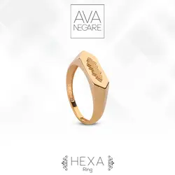 انگشتر فرکانس صدا مدل هگزا Hexa طلای ۱۸ عیار