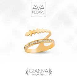 انگشتر فرکانس صدا مدل Gianna طلای ۱۸ عیار