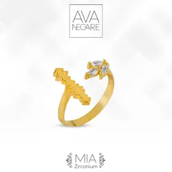 انگشتر فرکانس صدا مدل Mia طلای ۱۸ عیار