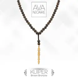 گردنبند فرکانس صدا مدل Kuiper طلای ۱۸ عیار (Brown Bronzite)