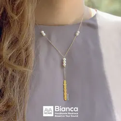 گردنبند فرکانس صدا مدل Bianca طلای ۱۸ عیار