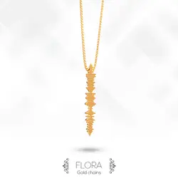 گردنبند فرکانس صدا مدل Flora طلای ۱۸ عیار