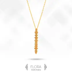 گردنبند فرکانس صدا مدل Flora طلای ۱۸ عیار