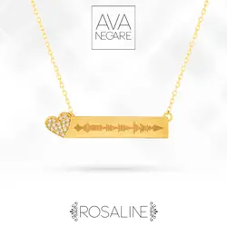 گردنبند فرکانس صدا مدل Rosaline طلا ۱۸ عیار