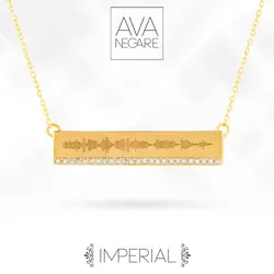 گردنبند فرکانس صدا مدل Imperial طلا ۱۸ عیار