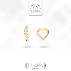 گوشواره فرکانس صدا مدل Clara طلای ۱۸ عیار