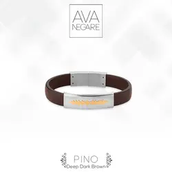 دستبند فرکانس صدا مدل Pino پینو  Deep Dark Brown ترکیب طلا ۱۸ عیار و نقره ۹۲۵
