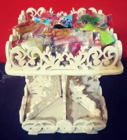 شکلات خوری پایه دار چوبی دست ساز شیک مجلسی و مدرن مدل سایه