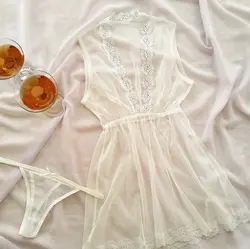 ست لباس خواب و روبدوشامبر دانتل دار سایز 32 تا 62