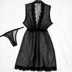 ست لباس خواب و روبدوشامبر دانتل دار سایز 32 تا 62