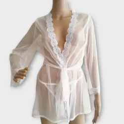 ست لباس خواب و روبدوشامبر دانتل دار سایز 32 تا 62