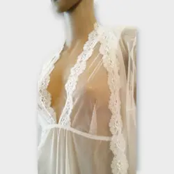 ست لباس خواب و روبدوشامبر دانتل دار سایز 32 تا 62