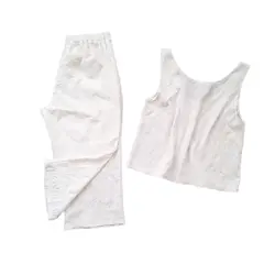 کراپ تاپ و شلوارک نخی سایز 32 تا 62