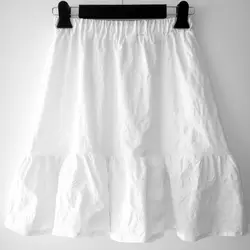 دامن نخی سفید کوتاه رافل دار سایز 32 تا 62