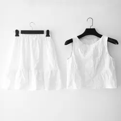 کراپ تاپ و دامن نخی سایز 32 تا 62