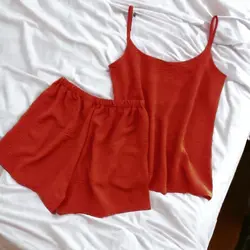 تاپ و شلوارک نخی ابر و بادی قرمز سایز 32 تا 62