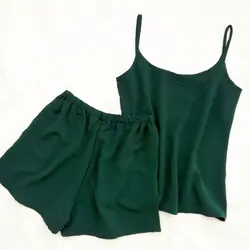 تاپ و شلوارک نخی ابر و بادی قرمز سایز 32 تا 62