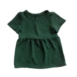 پیراهن چین دار کودک آبی نفتی 2 تا 11 سال