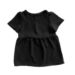 پیراهن چین دار کودک آبی نفتی 2 تا 11 سال