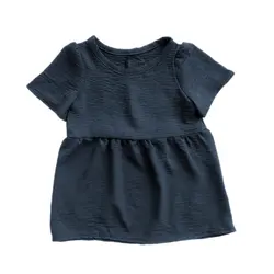 پیراهن چین دار کودک آبی نفتی 2 تا 11 سال