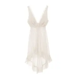 لباس خواب پشت بلند سفید رمانتیک سایز 32 تا 62