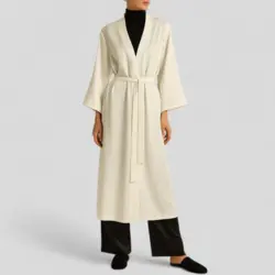 ربدوشامبر عروس ساتن بلند آبی نفتی کلاسیک سایز 32 تا 62