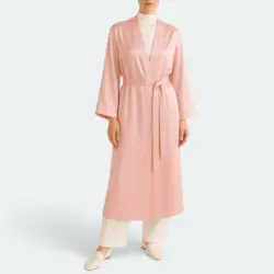 ربدوشامبر عروس ساتن بلند آبی نفتی کلاسیک سایز 32 تا 62