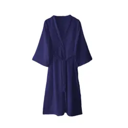 ربدوشامبر عروس ساتن بلند آبی نفتی کلاسیک سایز 32 تا 62