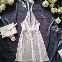 لباس خواب فانتزی گردنی زرد جلو باز  سایز 32 تا 62