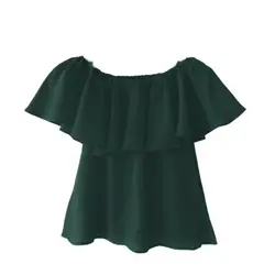 شومیز دکلته آبی نفتی رافل دار سایز 32 تا 62