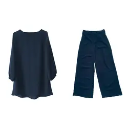 ست تونیک مانتویی و شلوار بگ زنانه نخی ابر و بادی مشکی سایز 32 تا 62