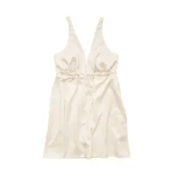 لباس خواب ساتن سفید کاپدار گت دار سایز 32 تا 62