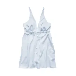 لباس خواب ساتن سفید کاپدار گت دار سایز 32 تا 62