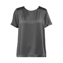 بلوز آستین کوتاه آبی نفتی ساتن سایز 32 تا 62