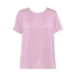 بلوز آستین کوتاه آبی نفتی ساتن سایز 32 تا 62