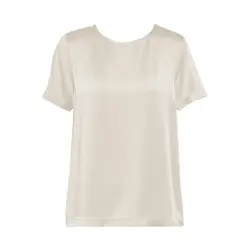 بلوز آستین کوتاه آبی نفتی ساتن سایز 32 تا 62