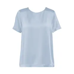 بلوز آستین کوتاه آبی نفتی ساتن سایز 32 تا 62