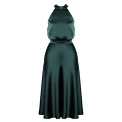 پیراهن مجلسی گردنی کمربندی آبی نفتی سایز 32 تا 62