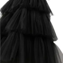 دامن توری چیندار 4دامنه مشکی مجلسی سایز 32 تا 62