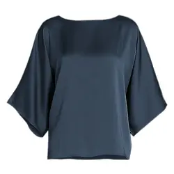 شومیز آستین کیمونو ساتن مشکی مجلسی سایز 32 تا 62