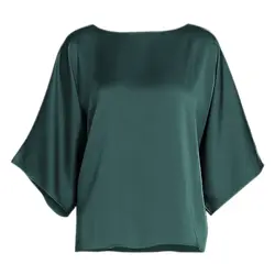 شومیز آستین کیمونو ساتن مشکی مجلسی سایز 32 تا 62