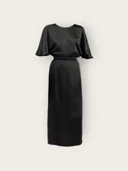 پیراهن مجلسی پروانه ای آبی نفتی سایز 32 تا 62