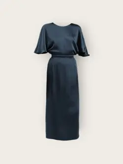 پیراهن مجلسی پروانه ای آبی نفتی سایز 32 تا 62