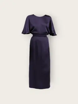 پیراهن مجلسی پروانه ای آبی نفتی سایز 32 تا 62