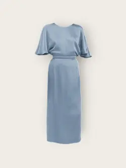 پیراهن مجلسی پروانه ای آبی نفتی سایز 32 تا 62