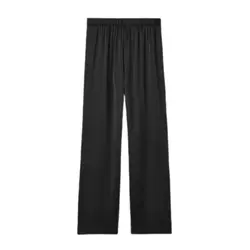 شلوار راسته راحتی ساتن آبی نفتی سایز 32 تا 62