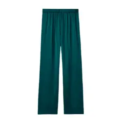 شلوار راسته راحتی ساتن آبی نفتی سایز 32 تا 62