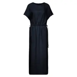 پیراهن راحتی گت دار آبی نفتی نخی ابروبادی سایز 32 تا 62