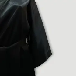 ربدوشامبر کوتاه کیمونو ساتن آبی نفتی سایز 32 تا 62